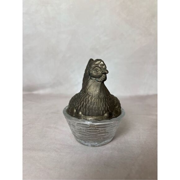 Vintage Glass Hen on Nest Rare - Picture 2 of 9